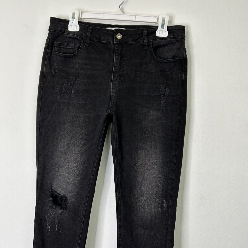 Vervet Frayed Skinny Jeans Womens Size 31 Black High‎ Rise Ankle - Picture 2 of 10